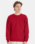 Hanes P160 EcoSmart Crewneck Sweatshirt - Deep Red - model front