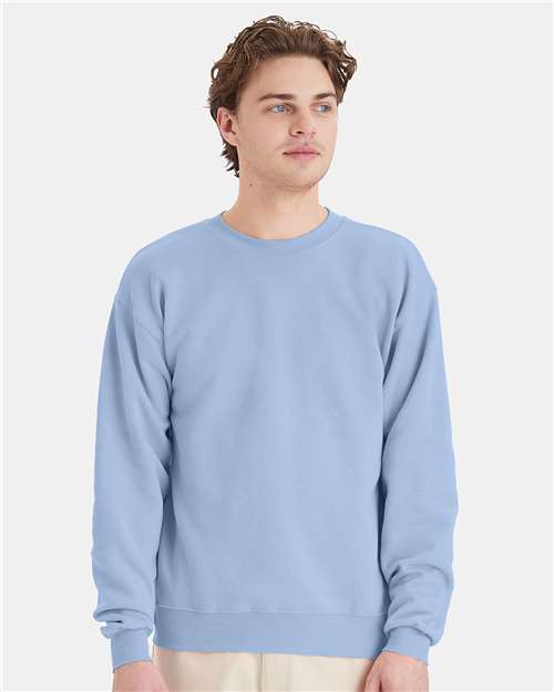 Hanes P160 EcoSmart Crewneck Sweatshirt - Light Blue - model front