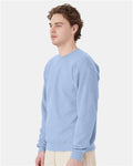 Hanes P160 EcoSmart Crewneck Sweatshirt - Light Blue - model side