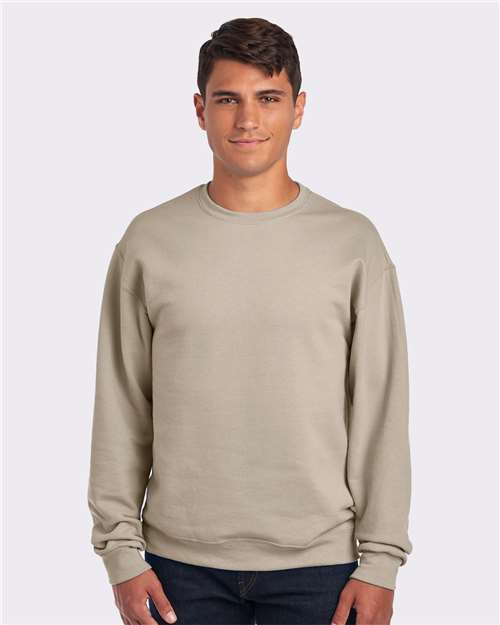 Jerzees 562MR NuBlend Crewneck Sweatshirt - Sandstone - model front