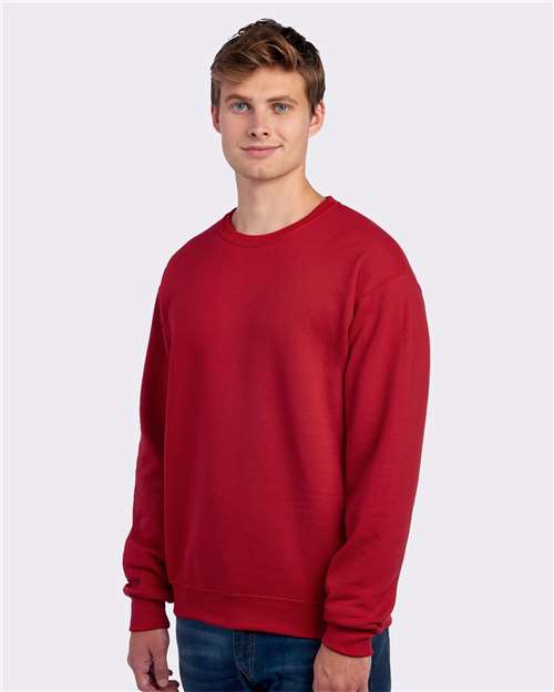 Jerzees 562MR NuBlend Crewneck Sweatshirt - True Red - model side