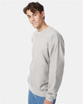 Hanes F260 Unisex Ultimate Cotton Crewneck Sweatshirt - Ash - model side