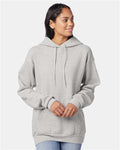 Hanes P170 EcoSmart Hooded Sweatshirt - Ash - model front
