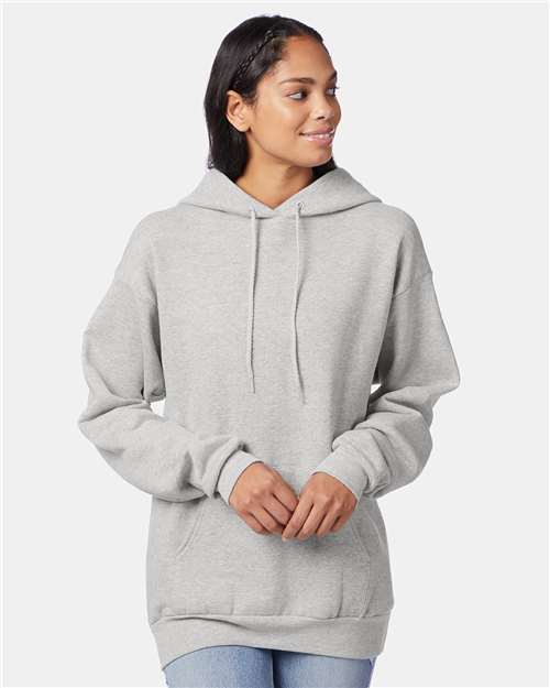Hanes P170 EcoSmart Hooded Sweatshirt - Ash - model front