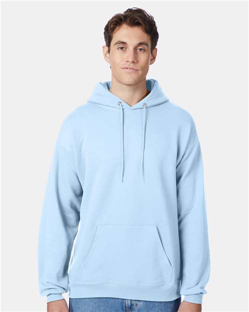 Hanes P170 EcoSmart Hooded Sweatshirt - Light Blue - model front