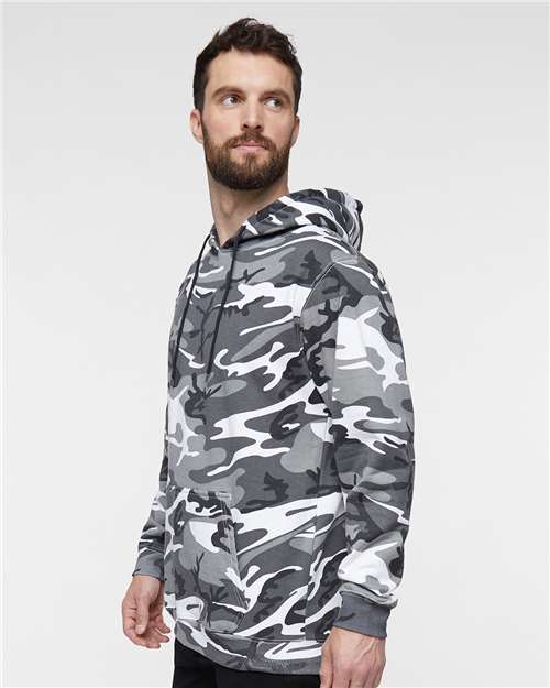 Code Five 3969 Unisex Camo Fleece Hoodie Sweatshirt - Urban Woodland - model side