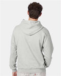Hanes F170 Ultimate Cotton Hooded Sweatshirt - Ash - model back