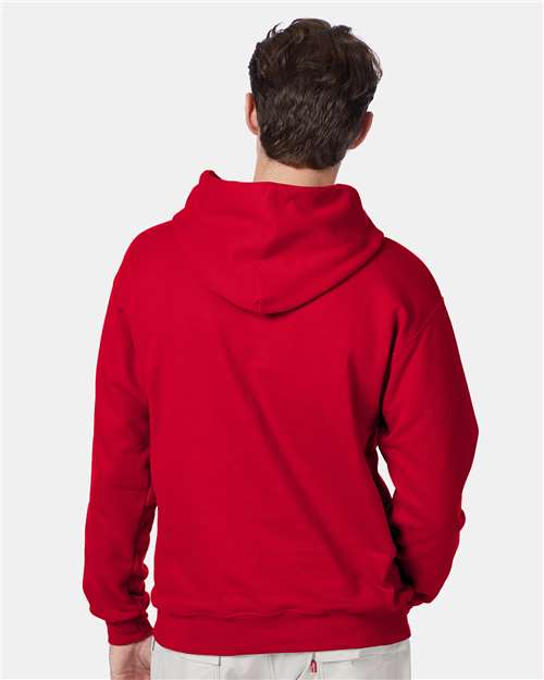 Hanes F170 Ultimate Cotton Hooded Sweatshirt - Deep Red - model back