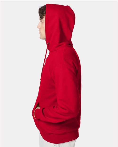 Hanes F170 Ultimate Cotton Hooded Sweatshirt - Deep Red - model side