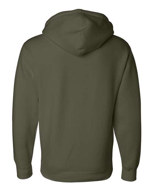 Independent Trading Co. IND4000 Heavyweight Hooded Sweatshirt - Army - back