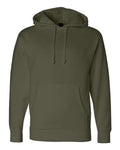 Independent Trading Co. IND4000 Heavyweight Hooded Sweatshirt - Army - flat front