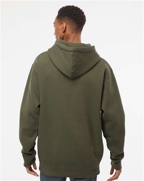 Independent Trading Co. IND4000 Heavyweight Hooded Sweatshirt - Army - model back