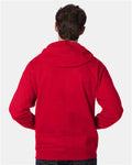 Hanes P180 Unisex EcoSmart Full-Zip Hooded Sweatshirt - Deep Red - model back