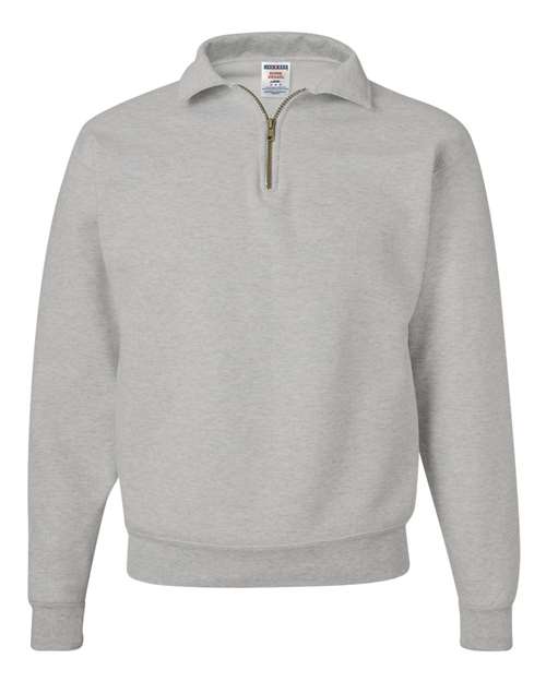 Jerzees 4528MR Unisex Super Sweats NuBlend Quarter-Zip Cadet Collar Sweatshirt - Oxford - front