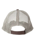 Valucap AH80 Bio-Washed Trucker Cap - Brown/ Khaki - back