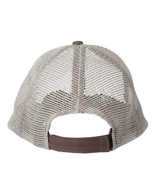 Valucap AH80 Bio-Washed Trucker Cap - Brown/ Khaki - back