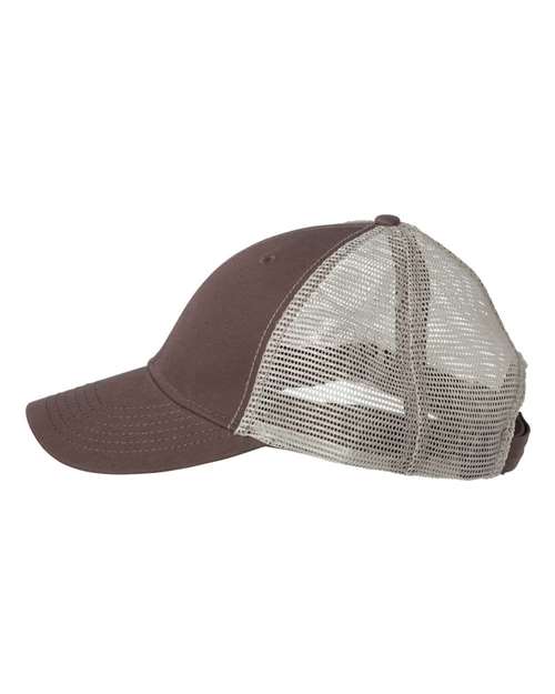 Valucap AH80 Bio-Washed Trucker Cap - Brown/ Khaki - side