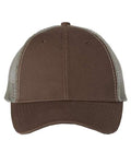 Valucap AH80 Bio-Washed Trucker Cap - Brown/ Khaki - front