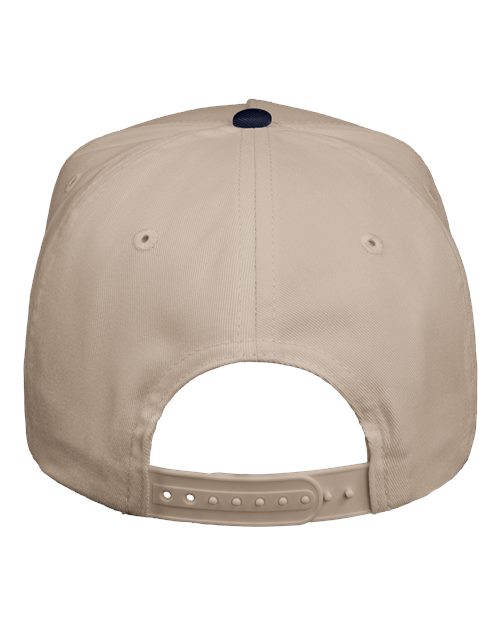 Valucap 8869 Five-Panel Twill Cap - Khaki/ Navy - back