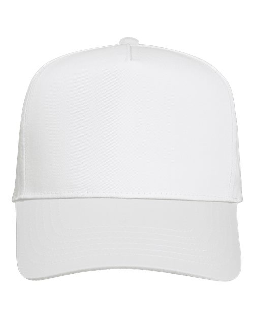 Valucap 8869 Five-Panel Twill Cap - White - front