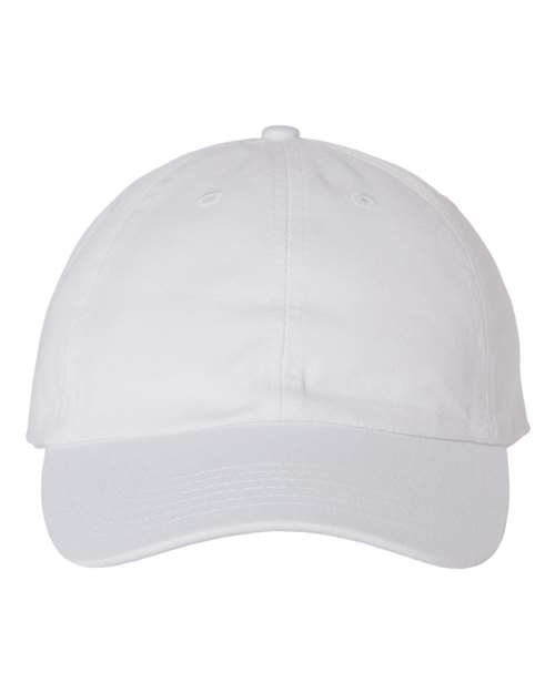 Valucap VC300A Bio-Washed Classic Dad Hat - White - front
