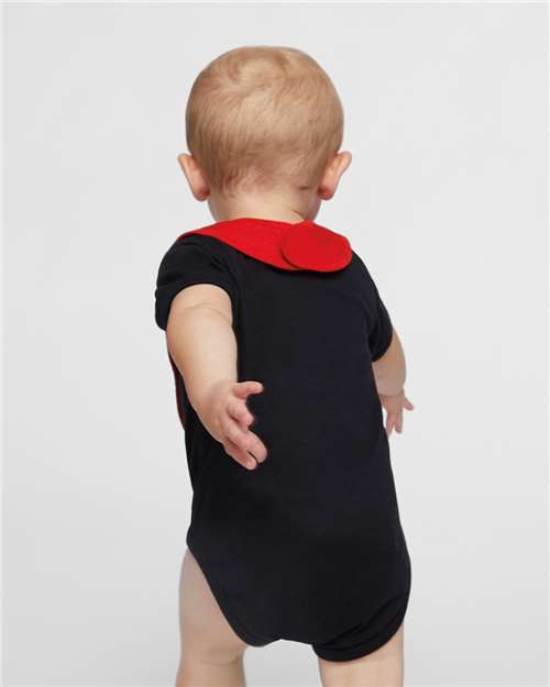 Rabbit Skins 4400 Infant Baby Rib Bodysuit - Black - model back
