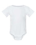 Rabbit Skins 4400 Infant Baby Rib Bodysuit - White - front