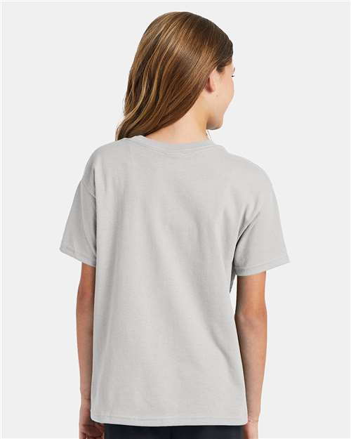Hanes 5370 Youth EcoSmart T-Shirt - Ash - model back