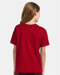 Hanes 5370 Youth EcoSmart T-Shirt - Deep Red - model back