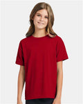 Hanes 5370 Youth EcoSmart T-Shirt - Deep Red - model front