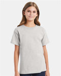 Hanes 5480 Youth Essential-T T-Shirt - Ash - model front