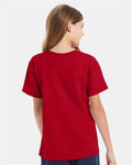 Hanes 5480 Youth Essential-T T-Shirt - Deep Red - model back