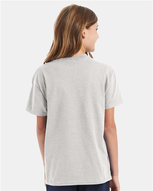 Hanes 5450 Youth Authentic T-Shirt - Ash - model back