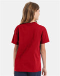 Hanes 5450 Youth Authentic T-Shirt - Deep Red - model back
