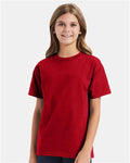 Hanes 5450 Youth Authentic T-Shirt - Deep Red - model front