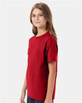 Hanes 5450 Youth Authentic T-Shirt - Deep Red - model side