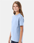 Hanes 5450 Youth Authentic T-Shirt - Light Blue - model side