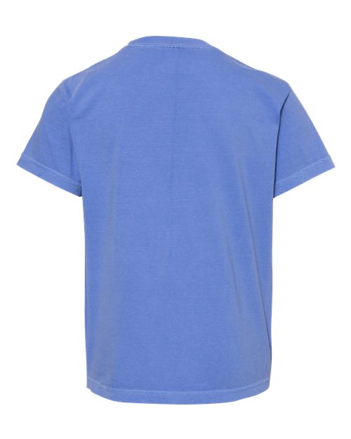 Comfort Colors 9018 Youth Garment-Dyed Heavyweight T-Shirt - Flo Blue - back