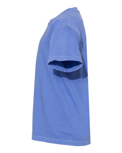Comfort Colors 9018 Youth Garment-Dyed Heavyweight T-Shirt - Flo Blue - side