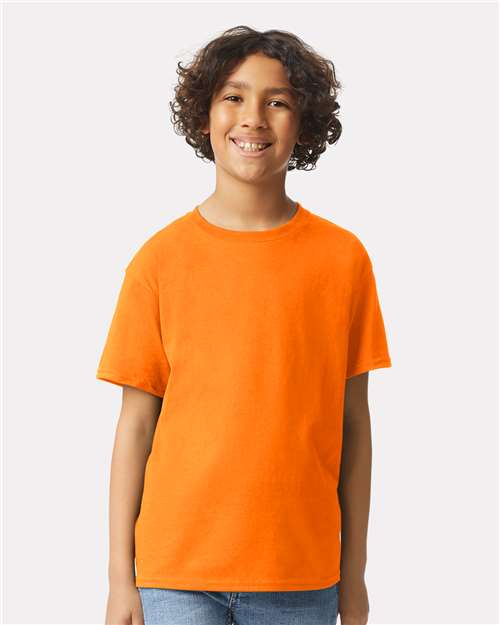 Gildan 2000B Youth Ultra Cotton T-Shirt - Safety Orange - model front