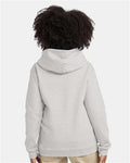 Hanes P473 Youth EcoSmart Hooded Sweatshirt - Ash - model back