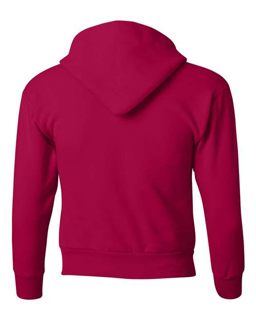 Hanes P473 Youth EcoSmart Hooded Sweatshirt - Deep Red - back