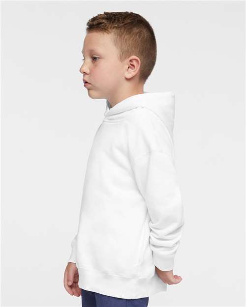 Rabbit Skins 3326 Toddler Pullover Fleece Hoodie - White - model side