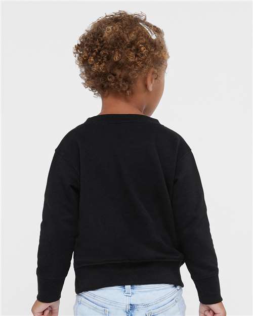 Rabbit Skins 3317 Toddler Fleece Crewneck Sweatshirt - Black - model back