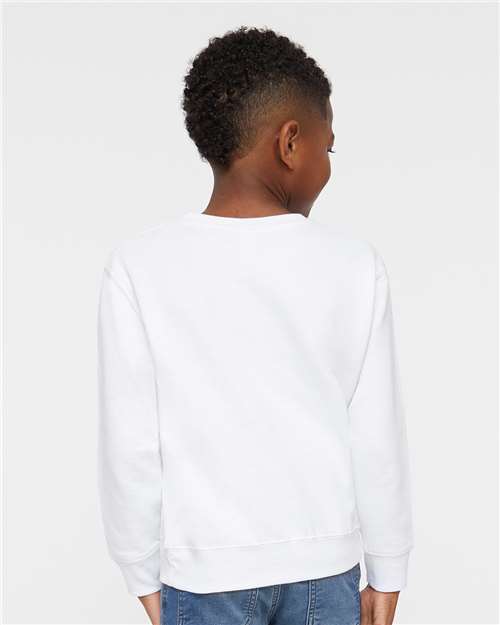 Rabbit Skins 3317 Toddler Fleece Crewneck Sweatshirt - White - model back