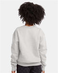 Hanes P360 Youth EcoSmart Crewneck Sweatshirt - Ash - model back
