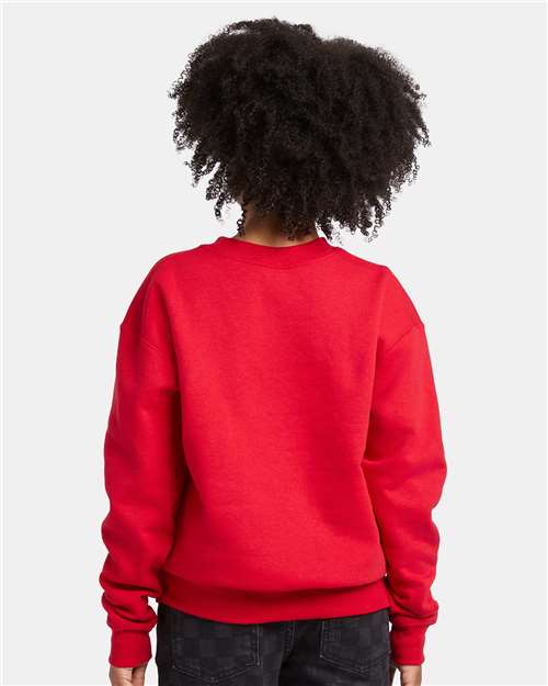 Hanes P360 Youth EcoSmart Crewneck Sweatshirt - Deep Red - model back