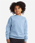 Hanes P360 Youth EcoSmart Crewneck Sweatshirt - Light Blue - model front
