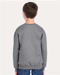 Jerzees 562BR Youth NuBlend Crewneck Sweatshirt - Oxford - model back