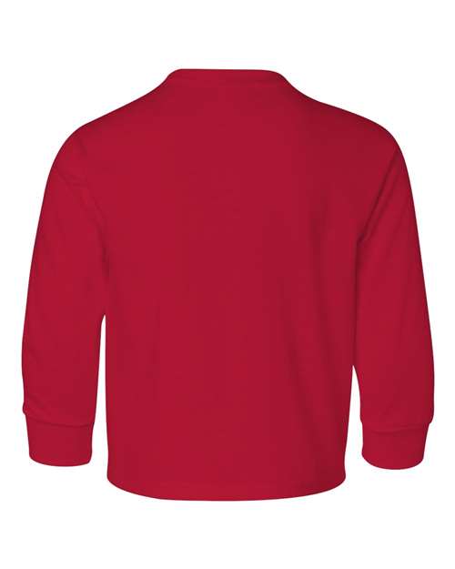 Jerzees 29BLR Youth Dri-Power Long Sleeve 50/50 T-Shirt - True Red - back